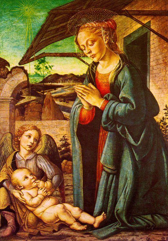 BOTTICINI, Francesco The Madonna Adoring the Child Jesus China oil painting art